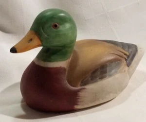 Handpainted Ceramic Mallard Duck Figurine 5x2.5x3" Tall Waterfowl Bird Decor - Picture 1 of 8