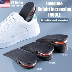 Men Women Invisible Height Increase Insoles Heel Lift Taller Shoe Inserts Pad US - Picture 1 of 10