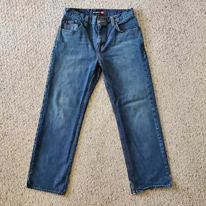 Tony Hawk Mens Classic Straight Jeans Blue Medium Wash 30x30 w/ Slits in Legs - Picture 1 of 13