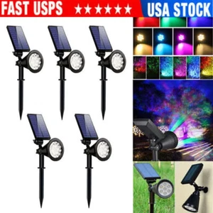 1/5x Solar Power Spot light 7-Color Garden Landscape Outdoor Backyard Wall Lamp - Picture 1 of 16