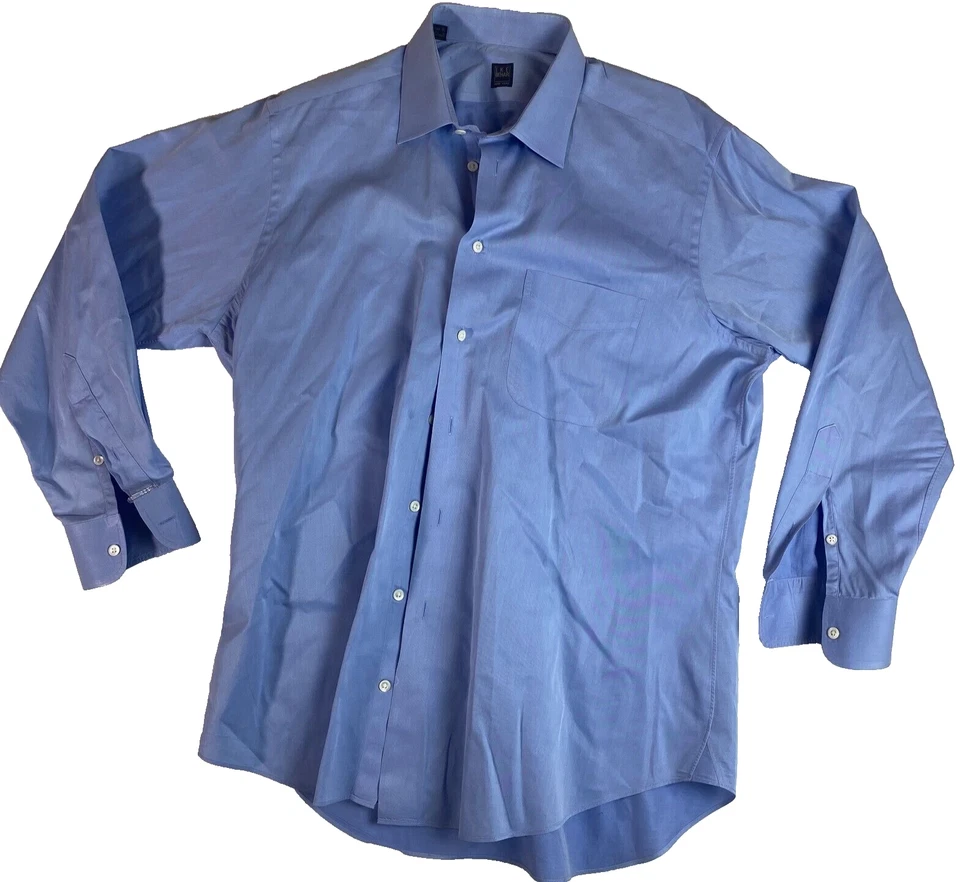 Camisa de vestir lisa IKE BEHAR New York 100 % algodón para hombre talla 16-34 Foto 1 de 4