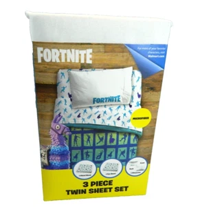 Fortnite Llama 3 Piece Twin Bedding Sheet Set & Pillowcase Kids Teens Brand New - Picture 1 of 8