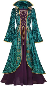 Winifred Sanderson Sisters Costumes Dress Women Hocus Pocus Costume Witch Cospla - Picture 1 of 6