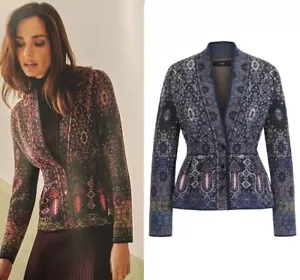 Chaqueta Ivko Cárdigan Adorno Azul Antracita Blazer Lana 242712 - Imagen 1 de 2