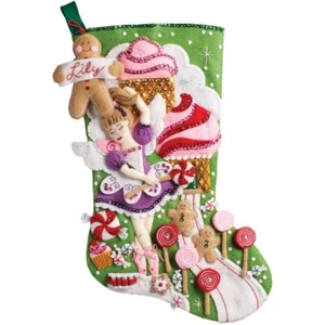 Bucilla Felt Applique Stocking Kit - Sugarland Fairy 18" - Picture 1 of 2