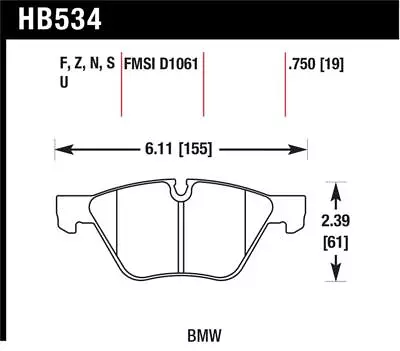 Hawk para 08-12 BMW 128i /06 325i/325Xi /07 328i/328Xi /06 330i/330Xi Delantero DTC-7 Foto 1 de 4