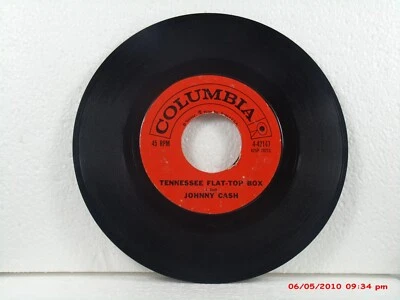 JOHNNY CASH -(45)- TENNESSEE FLAT-TOP BOX / TALL MEN - COLUMBIA RECORDS - 1961 - Image 1 of 2