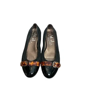AGL ATTILIO GIUSTI LEOMBRUNI Cap Toe Ballet Flat Size 40 Leopard Buckel - Picture 1 of 11