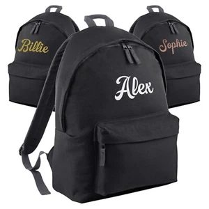 Mochila Escolar Personalizada en Negro con Nombre Personalizado para Niños Regreso al Cole - Imagen 1 de 6