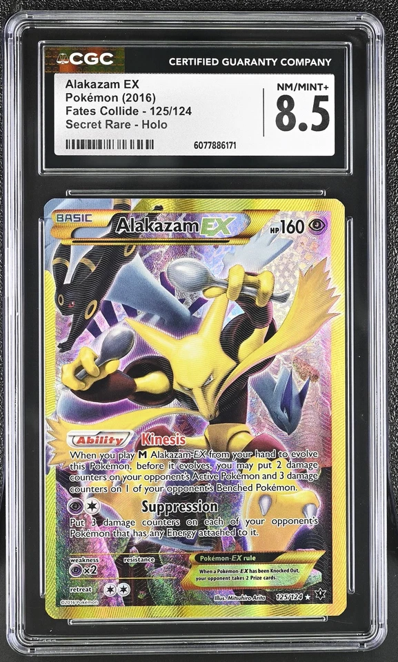 CGC 8.5 Alakazam EX 2016 Fates Collide 125/124 Secret Rare Holo Pokemon Card - Image 1 of 2