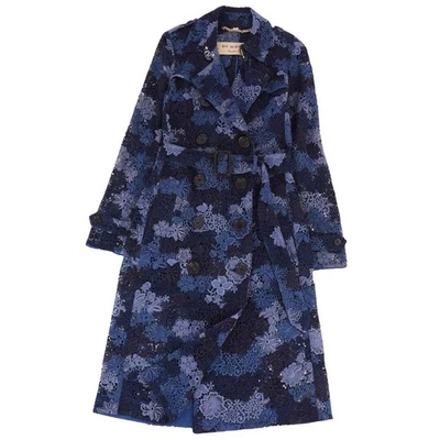 hermosa gabardina Burberry todo encaje algodón estampado floral ropa exterior señora Foto 1 de 4