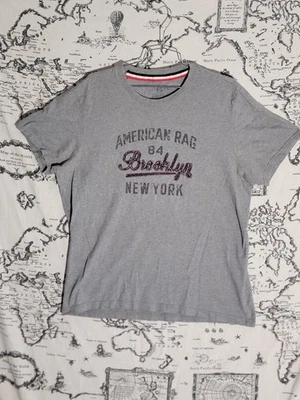 American Rag Brooklyn Graphic Embroidered T-Shirt Gray 84 Print Men’s XL - Image 1 of 4