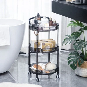 3 Tier Kitchen Rolling Storage Trolley Cart Utility Veg Mobile Shelf Rack CART - Picture 1 of 15
