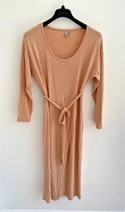 ASOS Midi Dress Pink Wrap Bottom Belted T-Shirt Jersey Stretch UK 14-16 - Picture 1 of 11