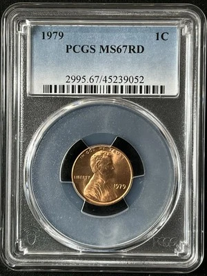 1979  1C  RD  Lincoln Memorial One Cent  PCGS MS67RD   45239052 - Image 1 of 2