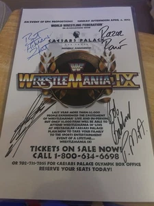 WWE Wrestlemania IX Signed 11x14 Autographed Poster WWF Undertaker Bret Razor - Picture 1 of 1