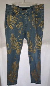 Women's Gold Leaf Jeans By Denim 24/7 / Size 16W - Picture 1 of 4
