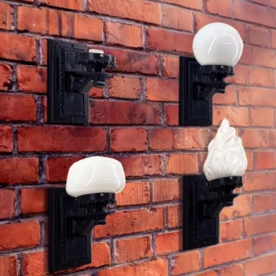 Cast Iron Victorian Floral Wall Sconce Porch Light - Image 1 of 4