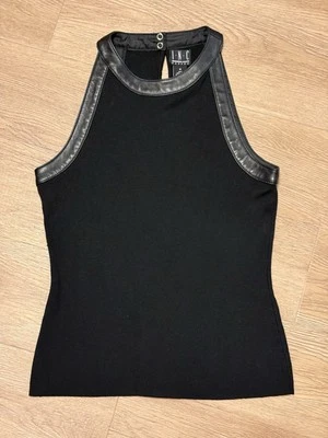 Camiseta sin mangas INC International talla pequeña 75 % seda negra Foto 1 de 4