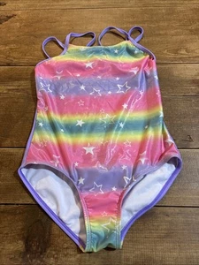 One Piece Rainbow Stars Glitter Bathing Suit - Picture 1 of 3