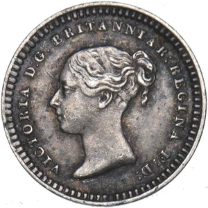 1843 Threehalfpence (43 Over 34) - Victoria British Silver Coin - Very Nice - Picture 1 of 2