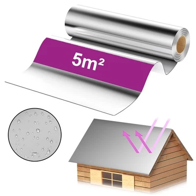 Selbstklebende Dachbahn 5m² Alu Bitumen Dachfolie für Gartenhäuser Flachdach DHL - Bild 1 von 4