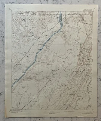 VINTAGE ORIG STEVENSON ALABAMA USGS GEOLOGICAL TOPO TOPOGRAPHICAL MAP 1940 - Image 1 of 4