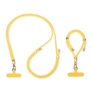 Phone Lanyard, 1pcs Crossbody Phone Strap 1pcs Wrist Strap with 2 Pads, Yellow - Zdjęcie 1 z 7