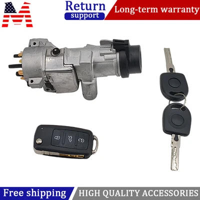 Ignition Lock Cylinder Assembly With Key Shells For Audi 1998-09 A4 Quattro - Image 1 of 4