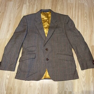 Vintage John G Hardy Check Tweed Jacket 40S Gold Colour Pure Wool Made England - Picture 1 of 9
