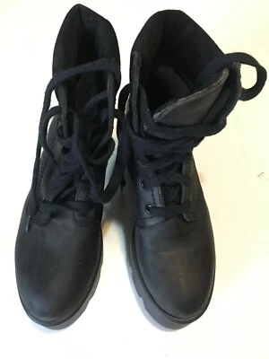 Shellys London Komo Black Leather Platform Block Heel Lace Up Combat Boot SZ 37 - Image 1 of 4