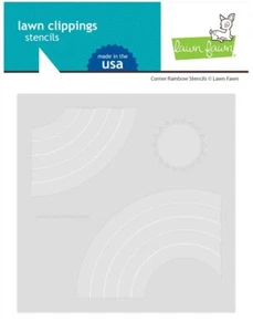 New! Lawn Fawn CORNER RAINBOW Background Lawn Clippings 6x6 Stencil Set LF3109 - Picture 1 of 2