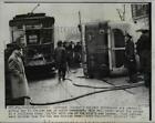 1947 Press Photo of a bus and trolley car collision. It appears that the trolley