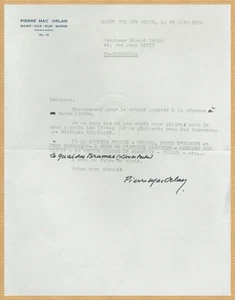 Pierre Mac Orlan (1882-1970) - Écrivain français - Lettre signée - 1966 - Foto 1 di 1