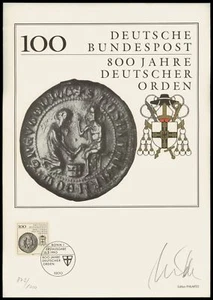 EDIZIONE ARTISTICA 1990 BUND 1451 ORDINE TEDESCO 800 ANNI - AUTOGRAFATO!! - Foto 1 di 3