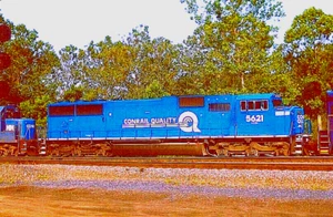 ORIGINAL KODACHROME SLIDE CONRAIL SD-60I #5621 ALLENTOWN, PA JUNE 18, 1995 - Picture 1 of 1
