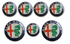 7Pc 3D Green Logo Emblems Badges Stickers Set Fit Alfa Romeo 4X56 2X74 1X40
