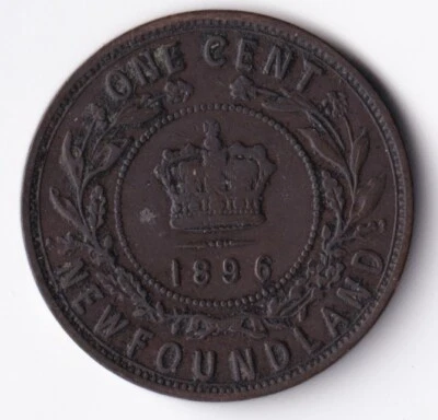 Newfoundland NFLD 1896 1c One Large Cent Queen Victoria F Fine - Image 1 of 2