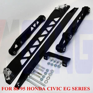 BWR Rear Subframe Brace Control Arm LCA Tie Bar For Honda Civic 88-95 EG BLACK - Picture 1 of 6