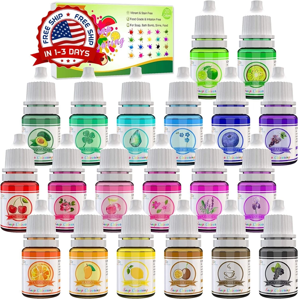 Colorante Liquido Para Jabon Artesanal Colorantes Pa Jabon Tinte Set Kit De 20 - Image 1 of 4