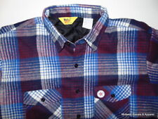 Work N Sport Blue Plaid Heavy Cotton Flannel Long sleeve Lined Shirt Mens 2XLT 