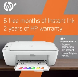 HP DeskJet 2752e All-In-One Wireless Color Inkjet Printer 6 Months Free InstaInk - Picture 1 of 9