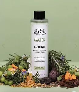 J.R. Watkins Awaken Bath Elixir Rosemary & Rosewood 98% Natural New 6 Fl Oz - Picture 1 of 5