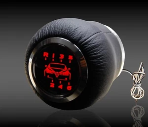 ALFA Romeo SPEED SHIFT GEAR KNOB RED LED ILLUMINATED LEATHER - Picture 1 of 20