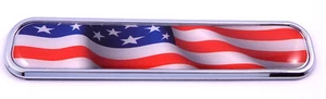 USA American flag Chrome Emblem 3D auto Decal sticker car bike boat 5.3" - Picture 1 of 2