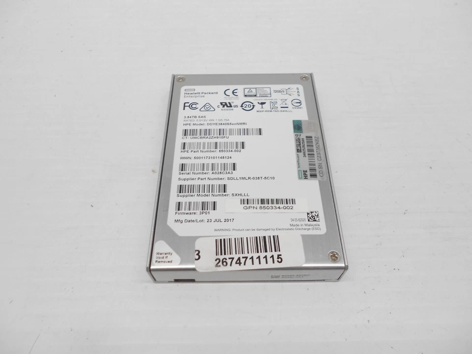 HP HGST 3.84TB SSD SAS 2.5" 12G Server Storage Hard Drive Dell Supermicro 4TB - Image 1 of 1