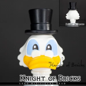 LEGO Minifigure Head WHITE Modified Duck with Side Tufts and Glasses w Hat - Picture 1 of 4