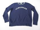 J Crew Sweater Womens Small Le Weekend French Novelty Navy Blue Crewneck Cotton
