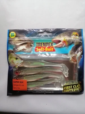 Kunstköder , Gummiköder / Super Silk 11 cm / 4 St. pro Packung /Farbe S/S4 - Bild 1 von 4