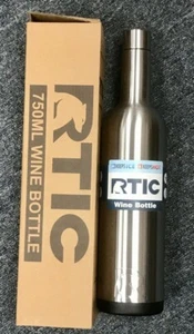 RTIC 750ML 18/8 STAINLESS STEEL INSULATED WINE BOTTLE - BPA Free Color Stainless - Picture 1 of 44